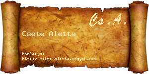 Csete Aletta névjegykártya