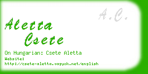 aletta csete business card